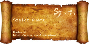 Szeicz Anett névjegykártya