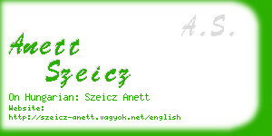 anett szeicz business card